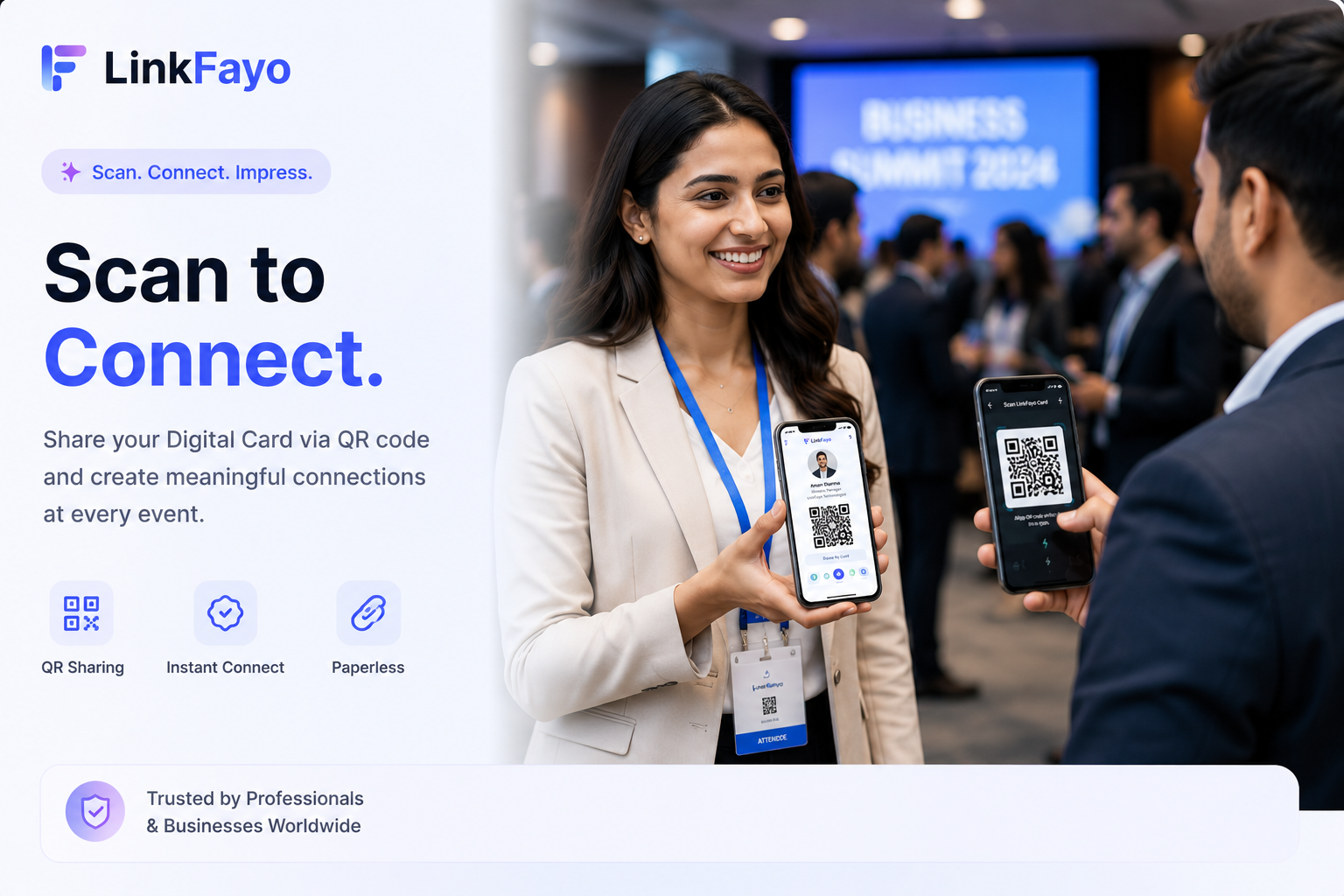 Copy Link & Share Anywhere — Copy your LinkFayo card link and share it via email, SMS or any platform.